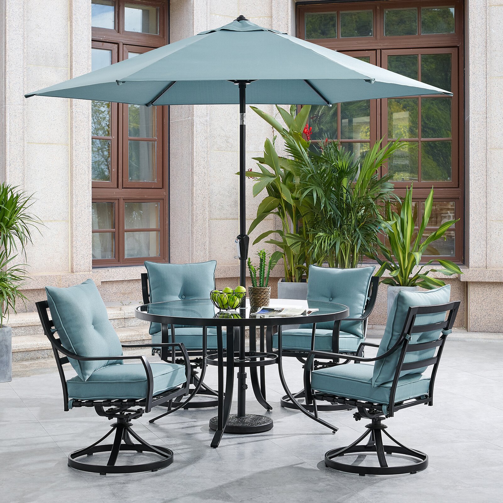 Darby Home Co Bozarth Round 4 - Person Outdoor Dining Set with Cushions & Reviews